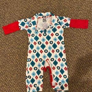 KicKee Pants Christmas Collared one piece 3-6 months